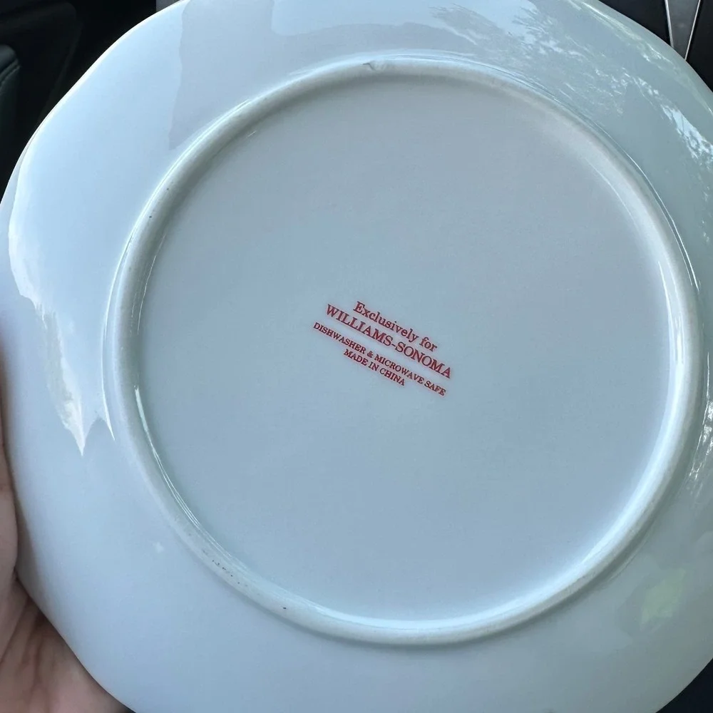 Williams Sonoma Twas the Night Before Christmas 2 dinner & 2 salad plate Santa